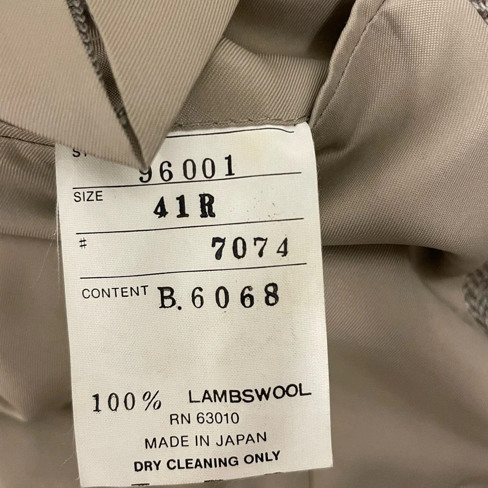 Mills Touché‎ Hand Tailored in Japan Wool Herringbone Jacket Size 41 R